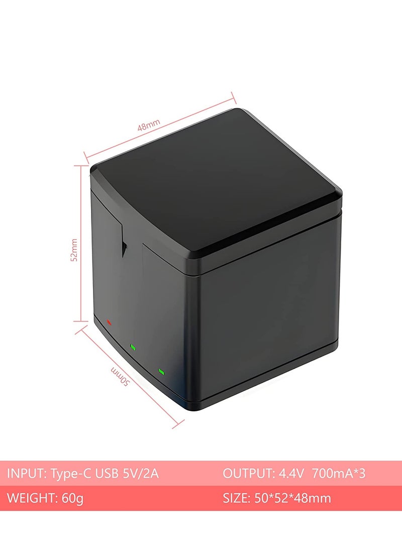 DMK Power AHDBT-901 (1950mAh) 2Pack Battery with 3 Channel LED Type C USB Charger Compatible with Hero 9/10 Battery and Charger - Image 3