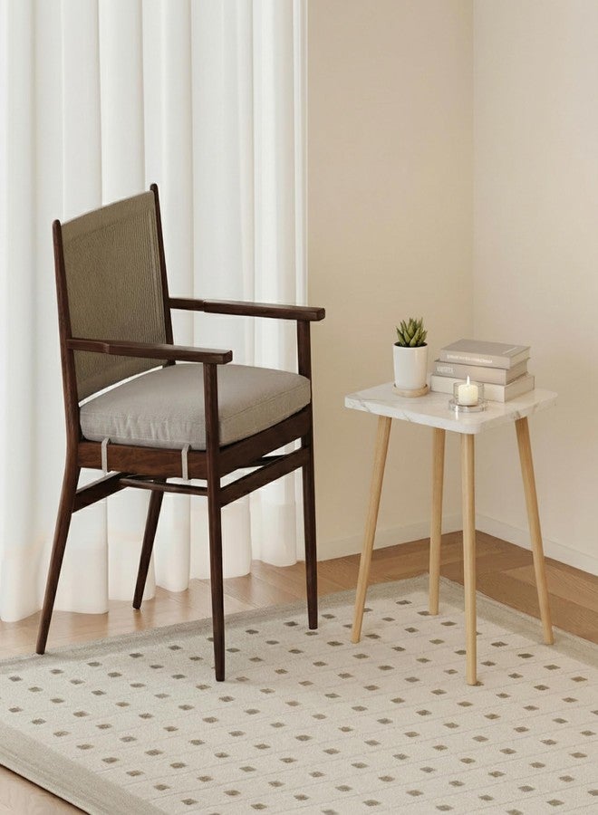 FORAOFUR Small End Table, Side Table Accent Table Living Room Bedroom Balcony Office, Modern Bedside Table Home Decor, Small Table for Small Spaces, Small Coffee Table, Easy Assembly, Marble White - Image 5