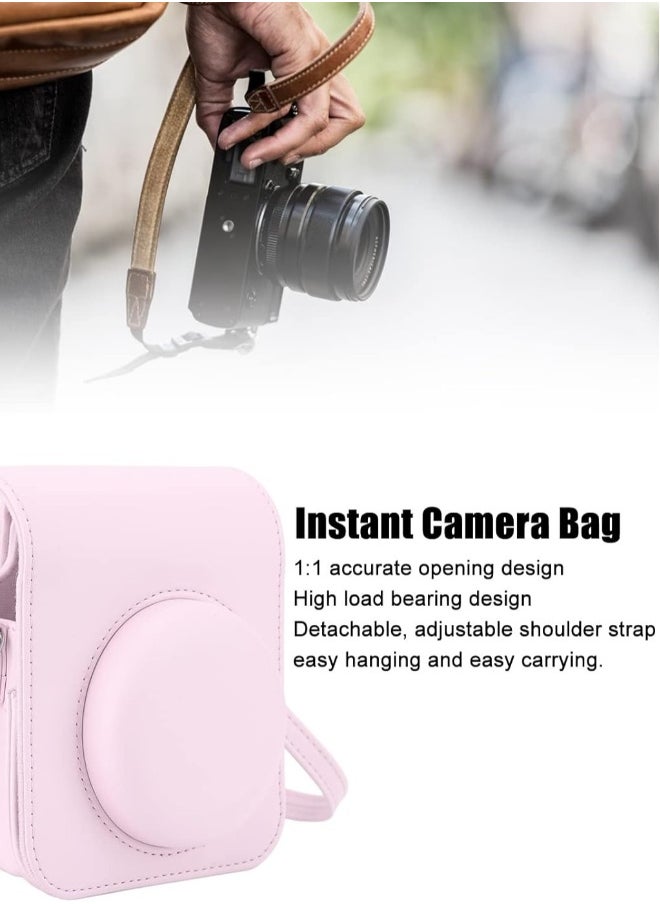 Generic Mini Camera Protective Case Compatible with Fujifilm Instax Mini 12, Instant Camera Case with Adjustable Shoulder Strap, Cute Solid Color Camera Case Compatible with Instax Mini 12 Camera  - Image 3