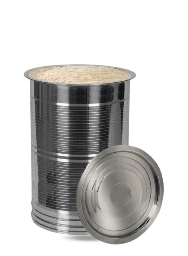 Lion Stainless Steel Pawali,Storage Container – 36 Ltr, 34.5 cm Dia, Food Grade, Rust-Free, Strong & Durable, for Coffee Beans, Tea, Flour, Sugar, Nuts, and More – Beautiful Design with Lines - Image 3