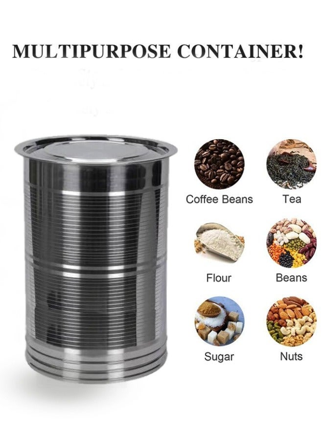 Lion Stainless Steel Pawali,Storage Container – 36 Ltr, 34.5 cm Dia, Food Grade, Rust-Free, Strong & Durable, for Coffee Beans, Tea, Flour, Sugar, Nuts, and More – Beautiful Design with Lines - Image 4