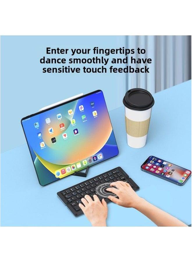 Geyes Direct Aluminum Alloy Wireless Bluetooth Folding Keyboard Explosions Special For Gifts-Color:Blue-Product Type:Dual Channel  - Image 3