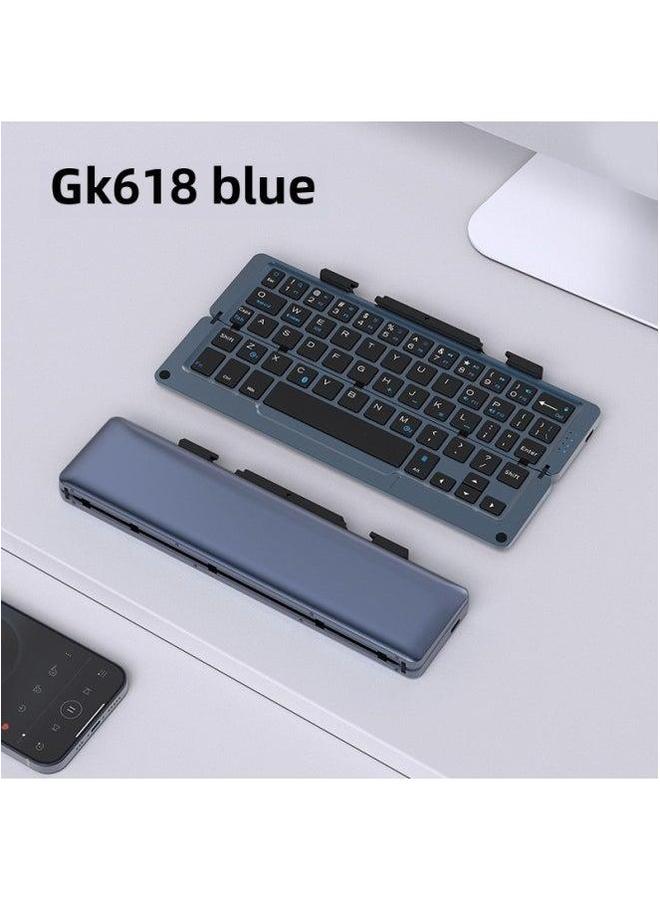 Geyes Direct Aluminum Alloy Wireless Bluetooth Folding Keyboard Explosions Special For Gifts-Color:Blue-Product Type:Dual Channel  - Image 1