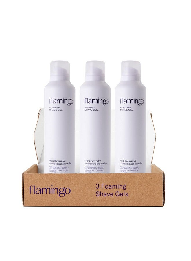 جل حلاقة رغوي للنساء من فلامينغو بخلاصة الصبار، 6.7 أونصة - 3 عبوات - Image 1