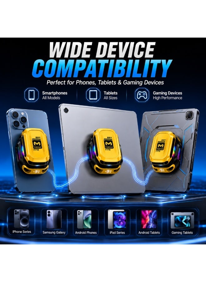 Memo CX12 Ultra 2026 Upgraded Magnetic Mobile Phone Cooler Fan 2000mAh Rechargeable RGB LED Digital Display 15W Gaming Phone Cooling Fan - Image 4