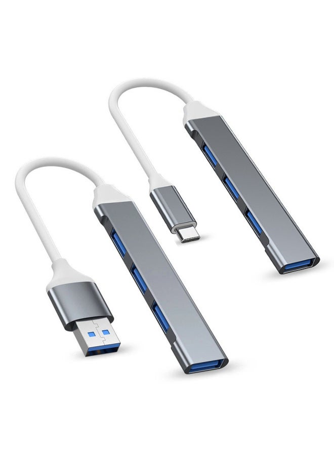 TYPE-C Extender USB Four-in-one HUB HUB Expansion Dock One-to-four Splitter Mobile Phone Docking Station-Number Of Interfaces:Single Type-c To 4usb Female Gray 3.0  - Image 5