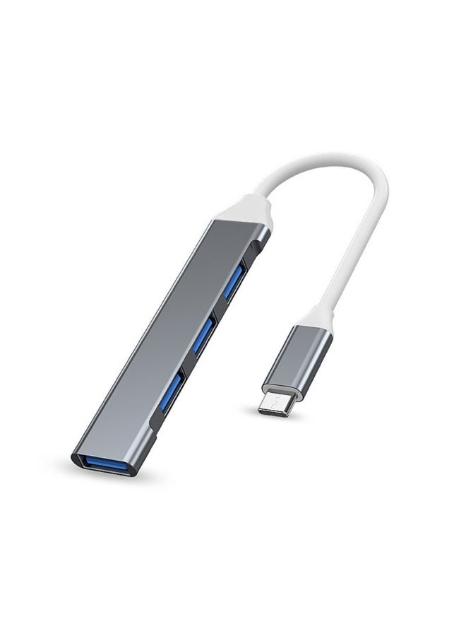 TYPE-C Extender USB Four-in-one HUB HUB Expansion Dock One-to-four Splitter Mobile Phone Docking Station-Number Of Interfaces:Single Type-c To 4usb Female Gray 3.0  - Image 4