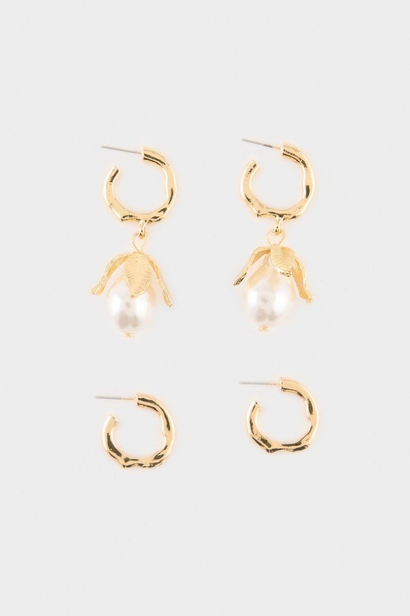 DeFacto Gold Woman Woman 2 Piece Earrings Casual - Image 3