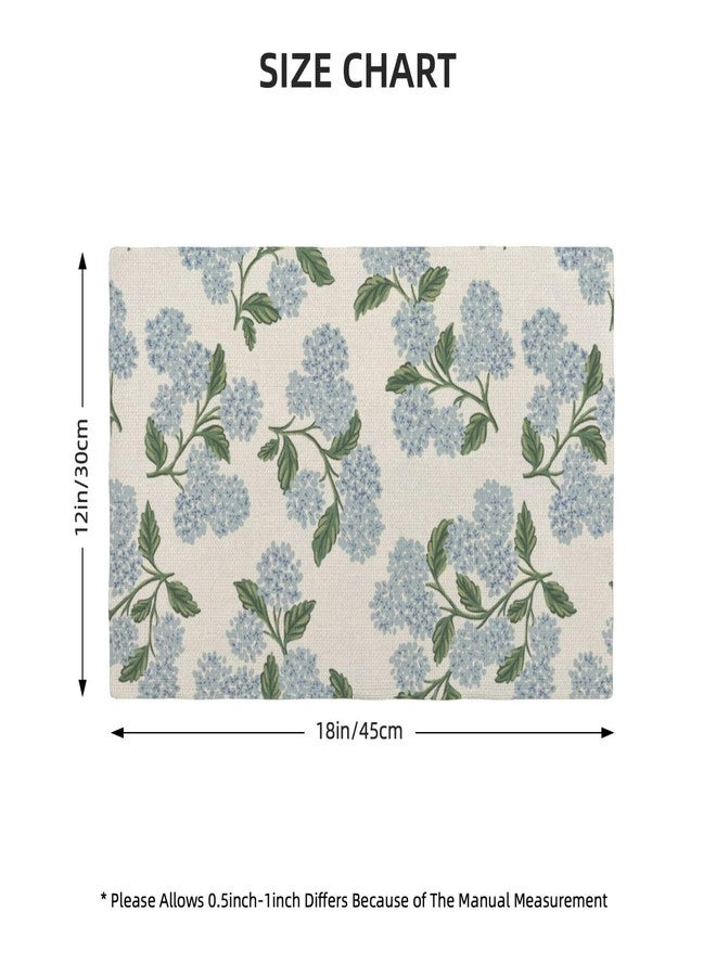 DAFENA Blue Green Spring Placemats Set of 4 Hydrangea Flower Decor Place Mats 12x18 Inch Vintage Floral Summer Seasonal Decorative Linen Table Mats for Home Kitchen Dining Party Table Decoration - Image 3