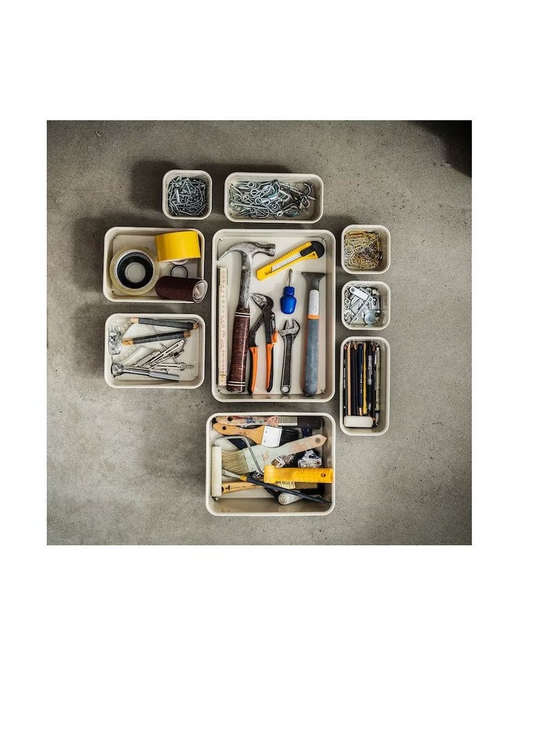 منظم ، بلاستيك / بيج 10 × 10 × 5 سم - Image 2