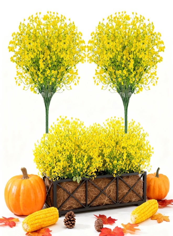 RAINFLOW Thanksgiving Fake Flowers for Decoration - 3PCS Artificial Flowers for Outdoors Fake Plants Indoor Plants Fall Decorations for Home Decor Patio Wedding Decor Thanksgiving Decorations 14.7IN - Image 1