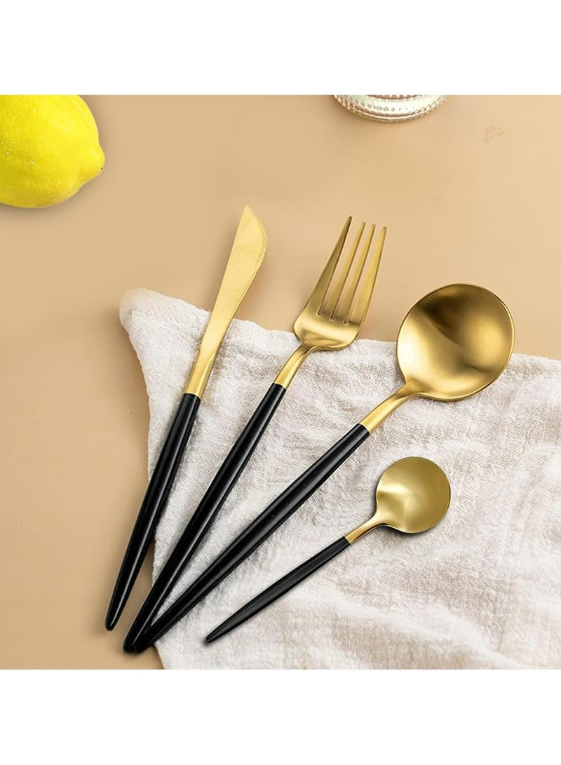 أوزيغالور طقم أدوات مائدة غربي من الفولاذ المقاوم للصدأ 24 قطعة للمطبخ - Image 3