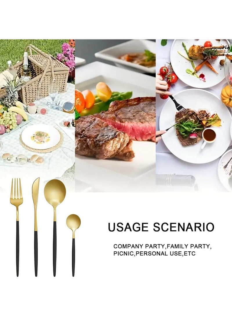 أوزيغالور طقم أدوات مائدة غربي من الفولاذ المقاوم للصدأ 24 قطعة للمطبخ - Image 5