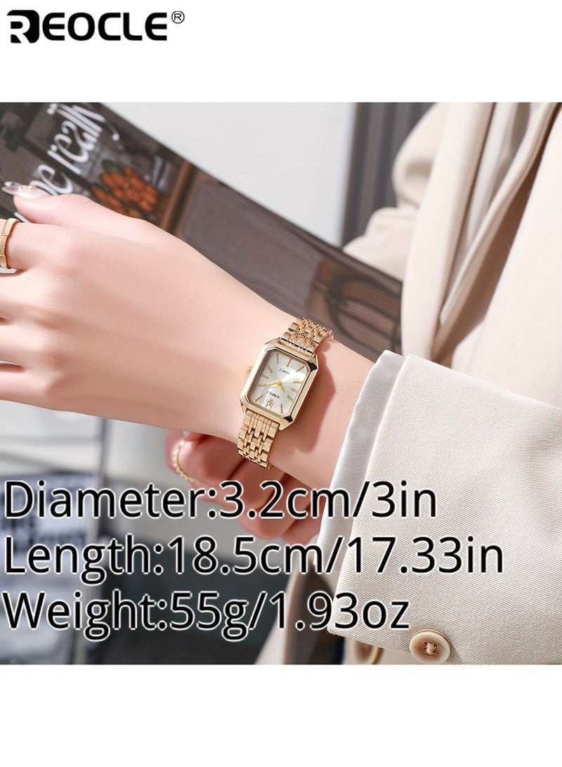 REOCLE Women's Business Rectangle Quartz Watch Luxury  Fashion Analog Wrist Watch or Daily Wear Office Parties Special Occasions - Image 5