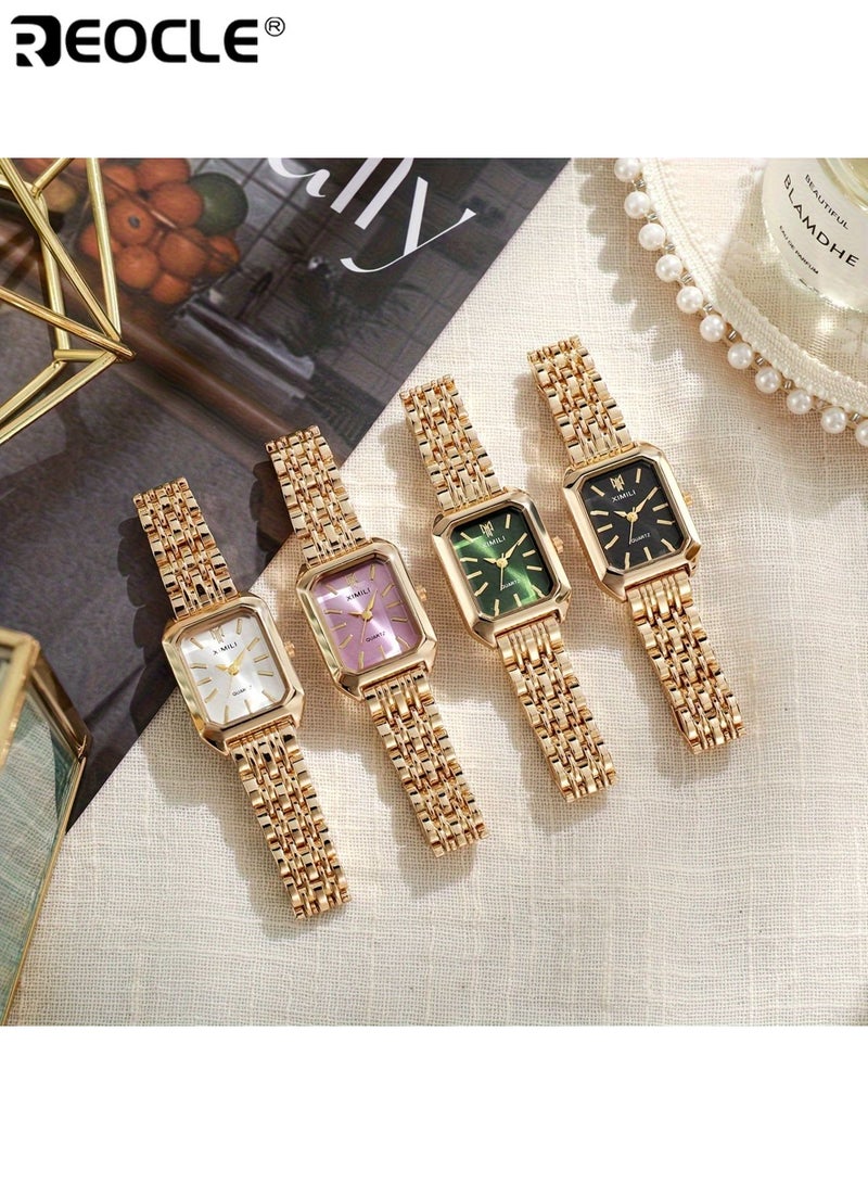 REOCLE Women's Business Rectangle Quartz Watch Luxury  Fashion Analog Wrist Watch or Daily Wear Office Parties Special Occasions - Image 4