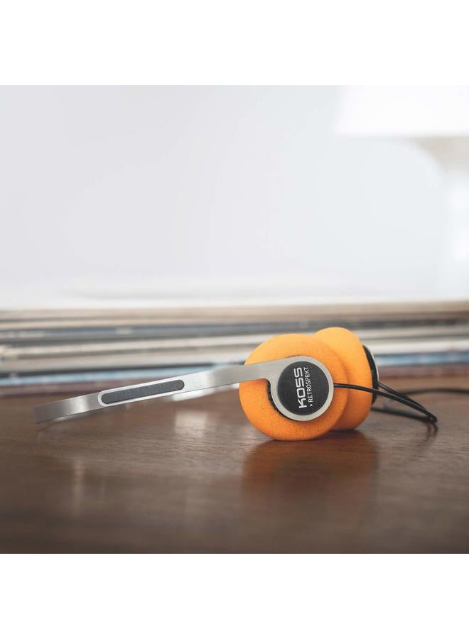 KOSS x Retrospekt P/21 Retro On-Ear Headphones, Retro Orange Foam, Adjustable Headband, Wired 3.5mm Plug, Orange Black and Silver - Image 3