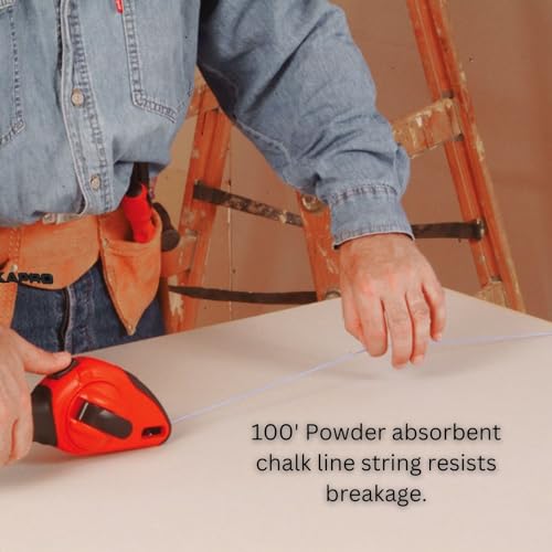 Kapro 214 Ergonomic Sure Grip Layout and Marking Chalk Line with Retractable Line Level, 100' Line by Kapro - Image 3