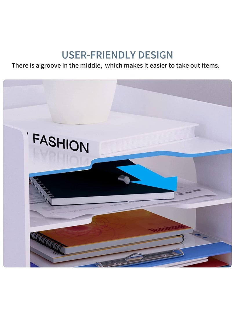 Arabest Office Desk Organizer and Accessories with 6 Compartments, Drawer Type Shelf with for Household Workstation Documents and Desk Sundries Artifact  - Image 5