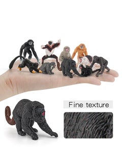 KASTWAVE 10 PCS Various Monkeys and Gorillas Figurines Playset, Proboscis Monkeys Japanese Macaques Marmosets Gibbons Lemurs, Cake Toppers Birthday Gift for Kids Todllers  - Image 5