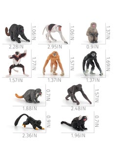 KASTWAVE 10 PCS Various Monkeys and Gorillas Figurines Playset, Proboscis Monkeys Japanese Macaques Marmosets Gibbons Lemurs, Cake Toppers Birthday Gift for Kids Todllers  - Image 3
