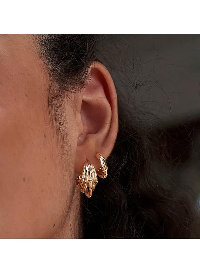 Mevecco Women Huggie Earrings Gold Hoop 14K Gold Filled Small Simple Handmade Hypoallergenic Everyday Jewelry - Image 2