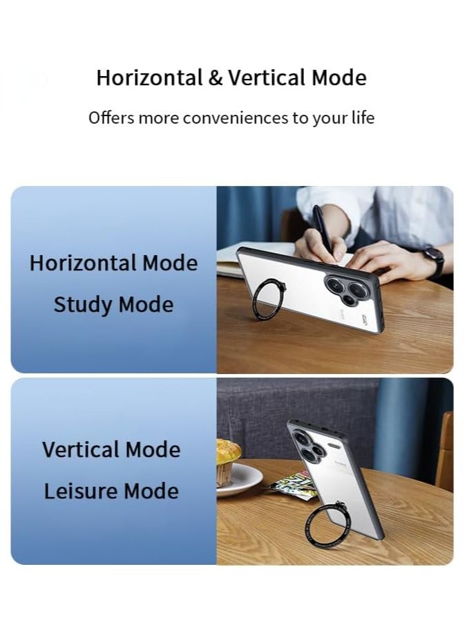 Redmi Note 13 Pro Plus Drop Tested Shockproof Clear Slim Case Compatible with Magsafe Stand Shockproof TPU Frame Camera - Image 2