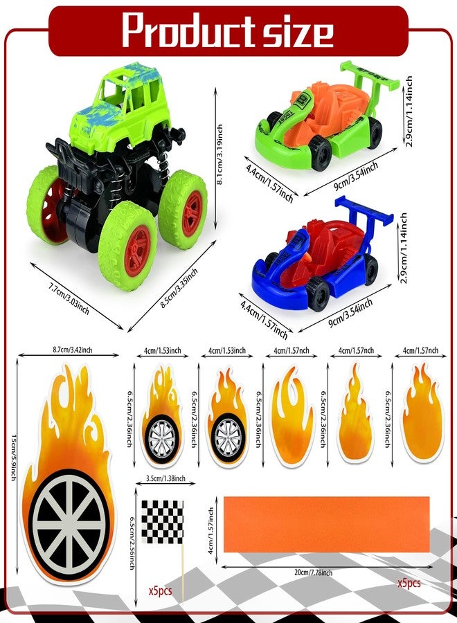 KEEPARTY 19PCS Truck Cake Decorations Trucks Race Cars Cake Topper For Truck Themed Racing Car Party Decoration Supplies - Image 2