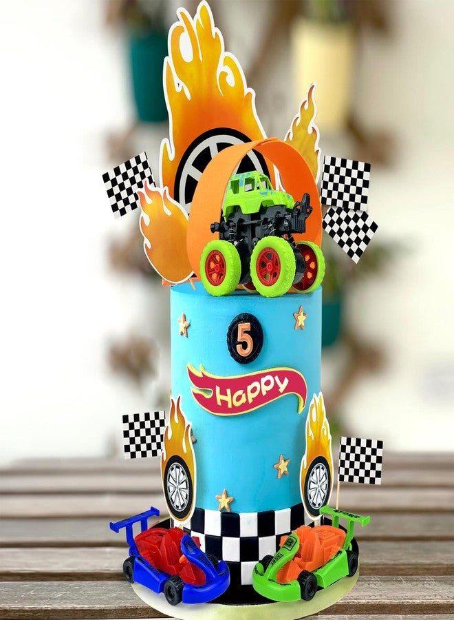 KEEPARTY 19PCS Truck Cake Decorations Trucks Race Cars Cake Topper For Truck Themed Racing Car Party Decoration Supplies - Image 4