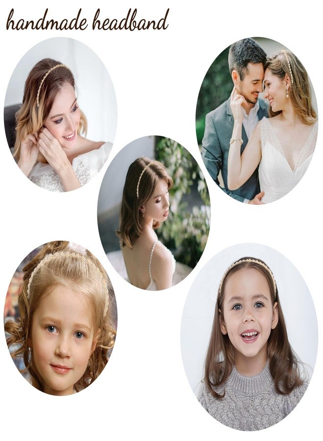 Exacoo Head Bands For Women's Hair Jewelry Pearls Wedding Hair Accessories Bridal Pearl Headband Gold Headbands For Girls Flower Girl Headband Elegant Wedding Headpiece - Image 4