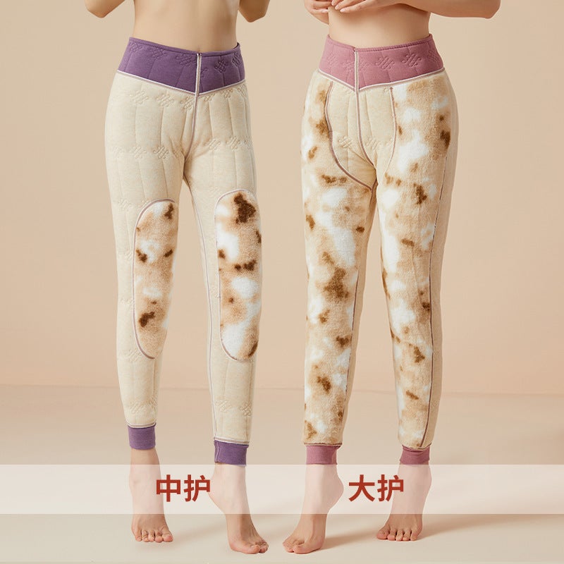 High Waist Women'S Waist Knee Pants Thickened Winter Slim-Fit Leggings 100 Sheep Wool Pants Northeast - Image 4