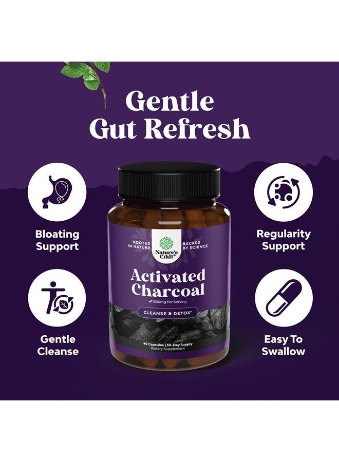 Natures Craft Activated Charcoal, 1200mg - 90 Capsules - Image 3