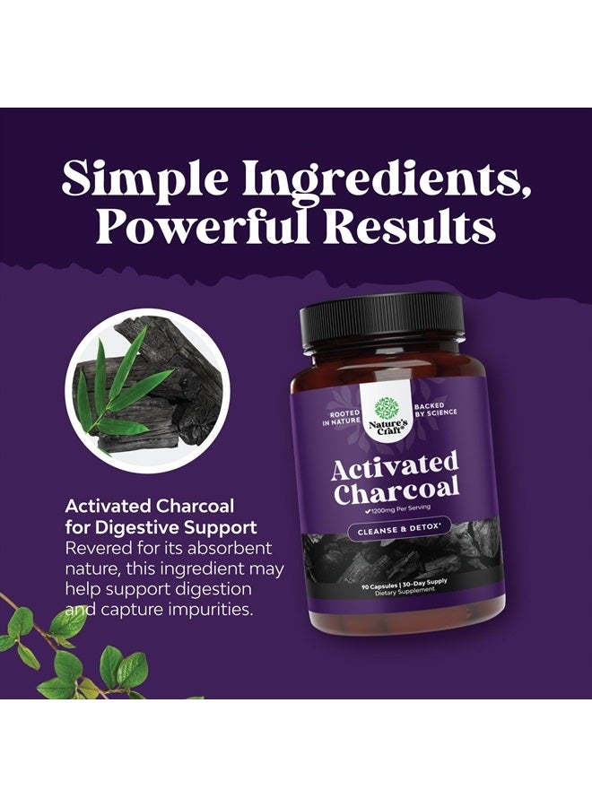 Natures Craft Activated Charcoal, 1200mg - 90 Capsules - Image 4