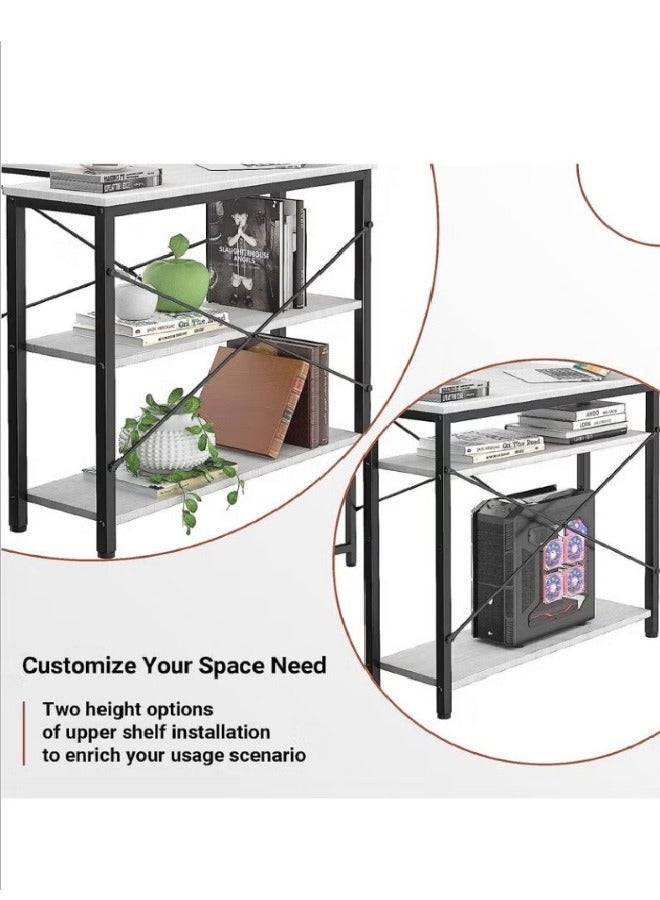 AGD L-Shaped Computer Desk with Reversible Storage Shelves for Home Office Workstation with Storage Bag - Image 4