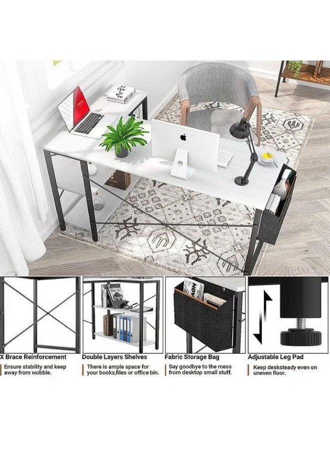 AGD L-Shaped Computer Desk with Reversible Storage Shelves for Home Office Workstation with Storage Bag - Image 5
