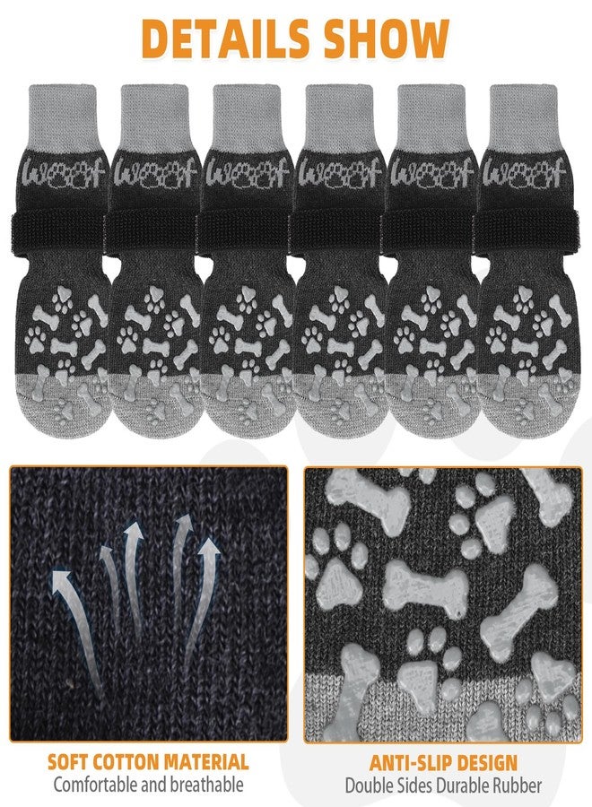كولتيل جوارب كولتايل المضادة للانزلاق للكلاب لمنع اللعق والانزلاق، أحذية دافئة للحيوانات الأليفة في الشتاء للأرضيات الخشبية، أحذية كلاب قابلة للتعديل ذات قبضة سميكة للغاية وواقيات للأقدام للكلاب الصغيرة والمتوسطة والكبيرة وكبار السن. - Image 3