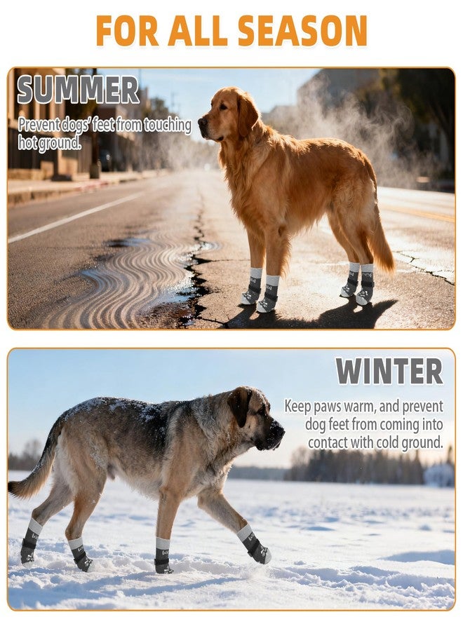 كولتيل جوارب كولتايل المضادة للانزلاق للكلاب لمنع اللعق والانزلاق، أحذية دافئة للحيوانات الأليفة في الشتاء للأرضيات الخشبية، أحذية كلاب قابلة للتعديل ذات قبضة سميكة للغاية وواقيات للأقدام للكلاب الصغيرة والمتوسطة والكبيرة وكبار السن. - Image 5
