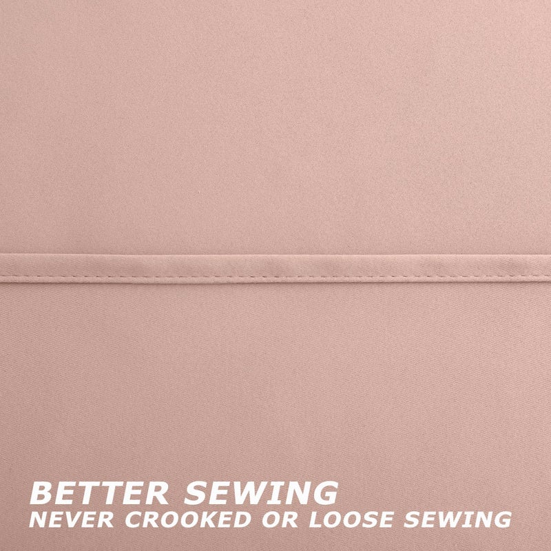 KOUFALL Dusty Pink Rose Curtains for Girls Room Decor 2 Panels Grommet Window Blackout Insulated Thermal Light Blocking Darkening Neutral Solid Curtain for Bedroom Nursery Soft Pale Blush 54 Length - Image 4