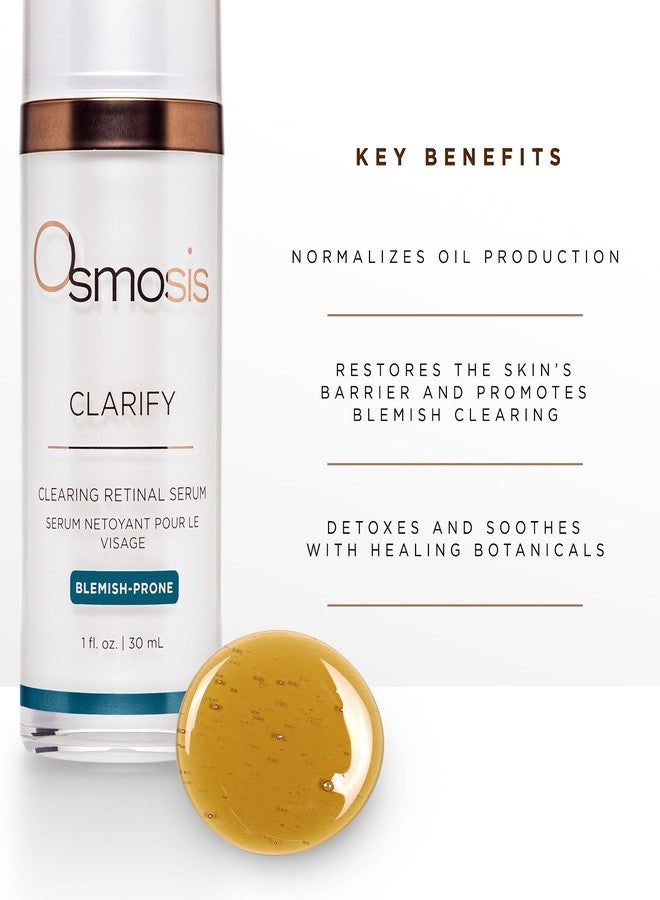 Osmosis Omsosis CLARIFY Clearing Retinal with Vitamin A Serum, Calms and Soothes, for Acne, Pigmented, Oily, and Blemish-Prone Skin, 1 Fl Oz - Image 3