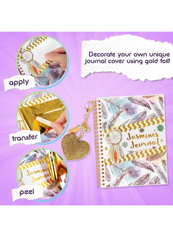 Creative Kids Good Vibes Journal Diy Set By Craft Vibes Only Personalized Diary Custom Journals For Girls Creative Writing Scrapbook Kit Customize Your Notebook Pen Included Ages 8 & Up - Image 5