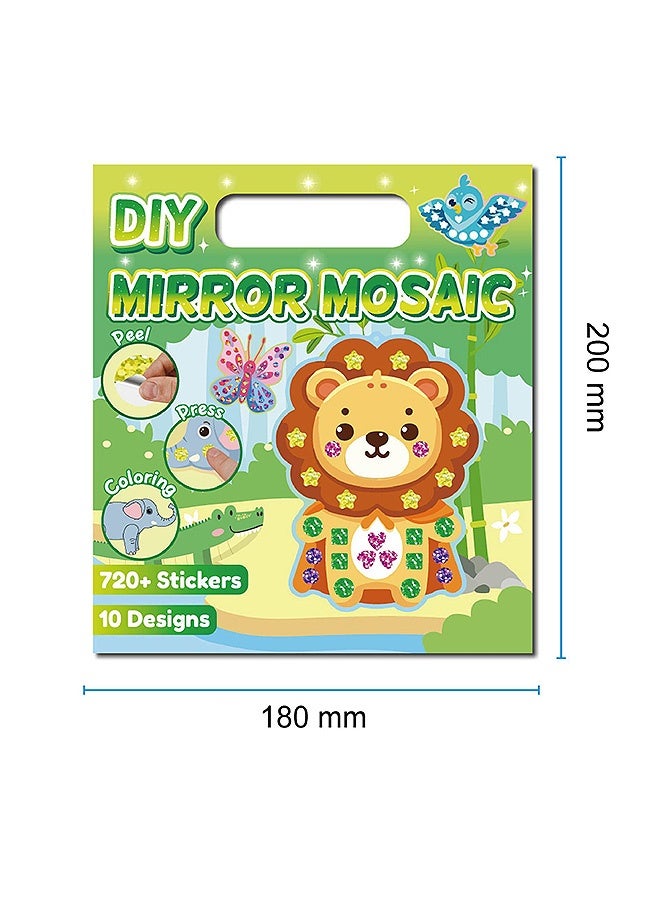 MXN DIY Mosaic Painting Sticker Craft Kit, Animal Sticker Crafts Kit Paint by Sticker Books for Kids, Kids Road Trip Travel Essentials DIY Gifts - Image 2