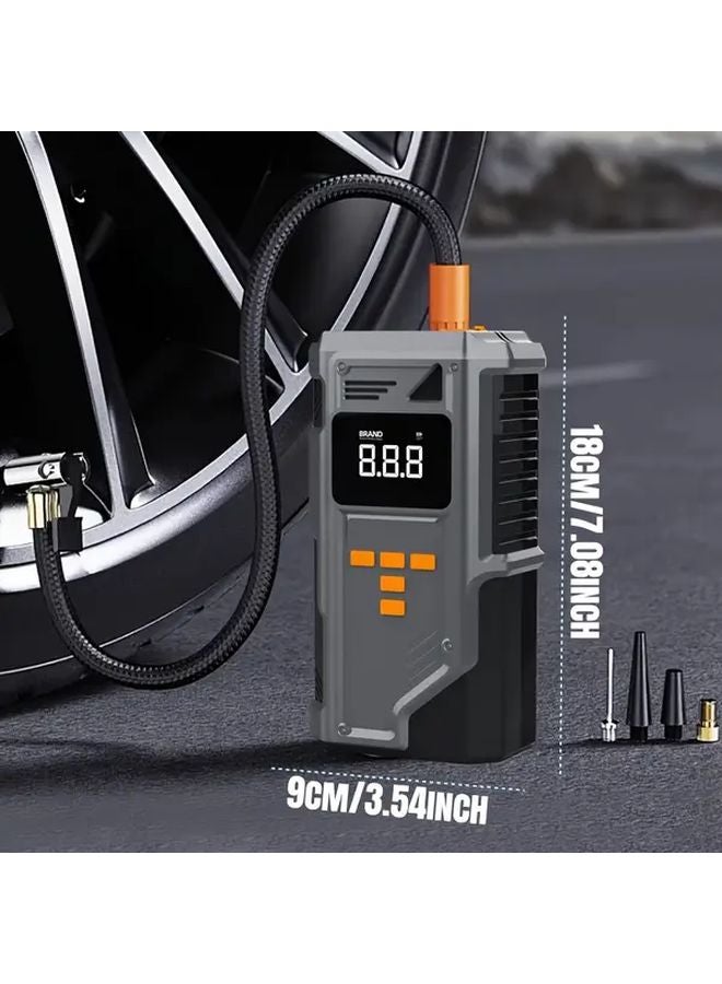 Gray 9 in 1 Car Jump Starter with Air Compressor 2000mAh Battery USB C Fast Charging - Image 4