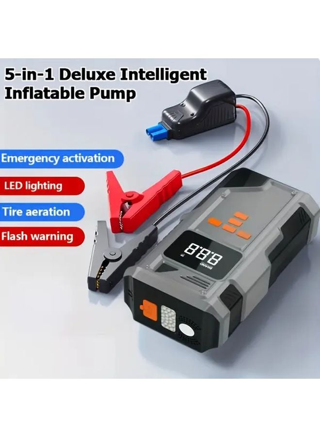 Gray 9 in 1 Car Jump Starter with Air Compressor 2000mAh Battery USB C Fast Charging - Image 5
