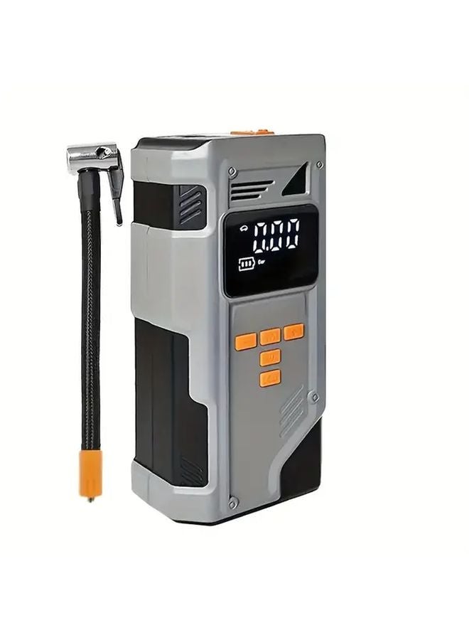 Gray 9 in 1 Car Jump Starter with Air Compressor 2000mAh Battery USB C Fast Charging - Image 1