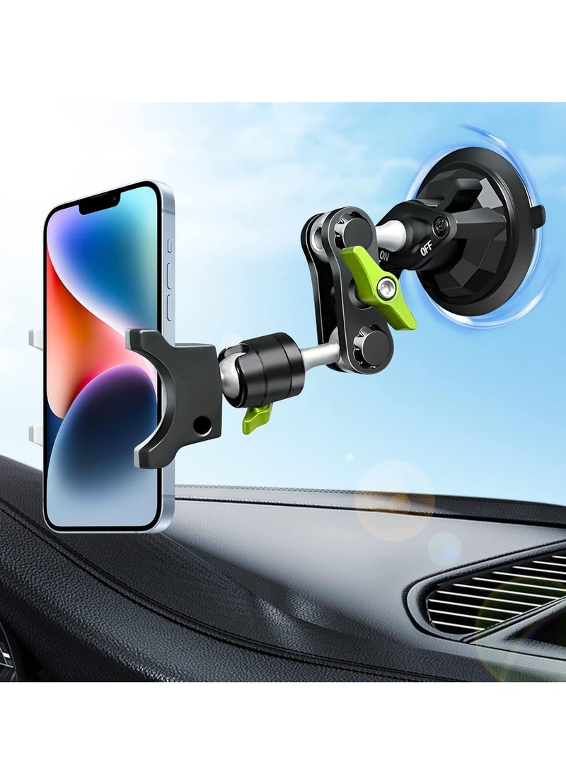 Suction Cup Car Phone Holder Mount – 360° Rotating, Universal Ball Head Arm, Multifunctional Adjustable for Car Window & Windshield, Compatible with iPhone & Samsung  - Image 1