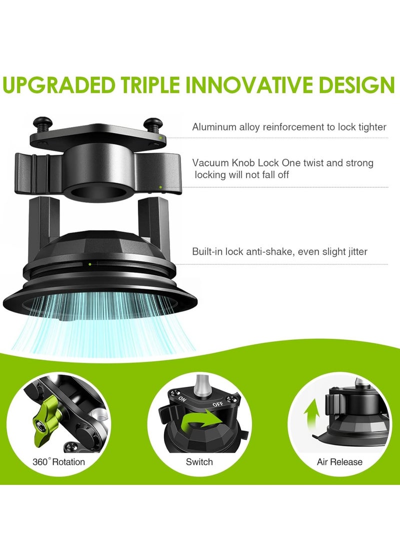 Suction Cup Car Phone Holder Mount – 360° Rotating, Universal Ball Head Arm, Multifunctional Adjustable for Car Window & Windshield, Compatible with iPhone & Samsung  - Image 3