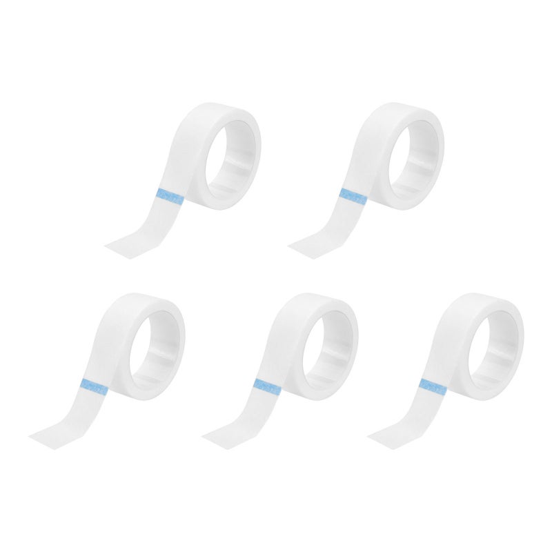 5 Rolls Breathable Adhesive Tape for Eyelash Grafting Easy Tearing Non-Woven Fabric for Eyelash Extension 1.2cm Wide 4.3 Meters Long - Image 1