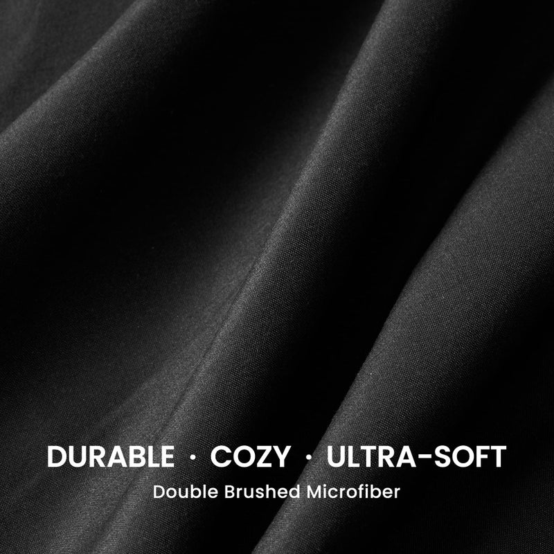 SLEEP ZONE Nanotex Super Soft Cooling Twin Bed Sheets Set for Kids 3 Piece - Easy Care Fitted Flat Sheet & Pillowcase Sets - Wrinkle Free  Fade Resistant  Deep Pocket 16"" (Black  Twin) - Image 5