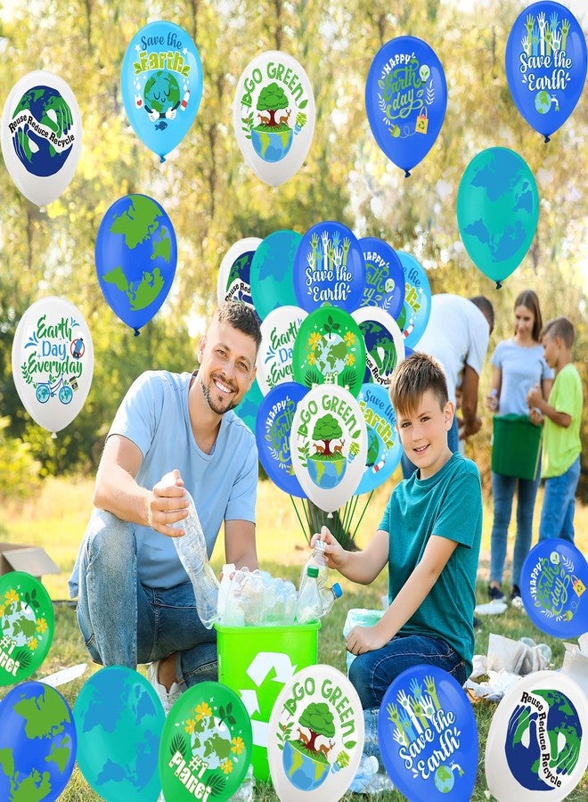 HOWAF 36pcs Happy Earth Day Balloons, Blue Green Earth Party Decorations Latex Balloon Earth Day Party Supplies Balloons for Environmental Protection Activities Decoration, Save Earth Balloon - Image 4