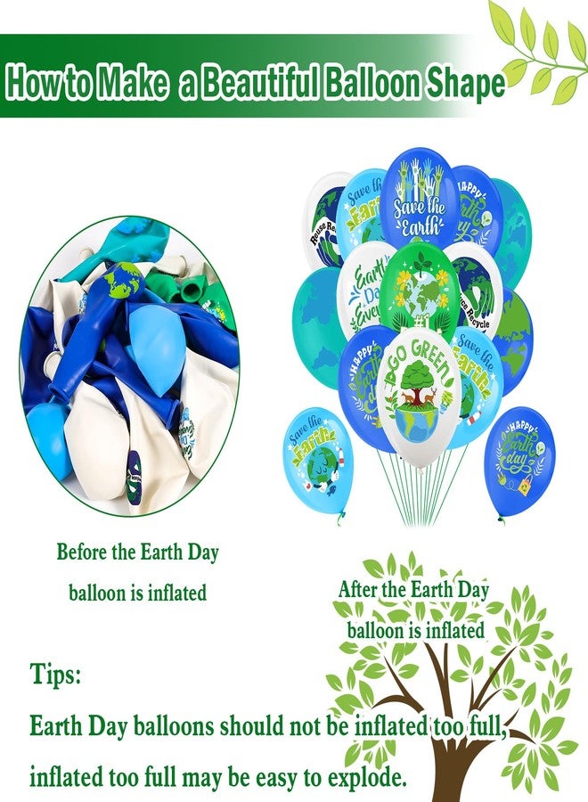 HOWAF 36pcs Happy Earth Day Balloons, Blue Green Earth Party Decorations Latex Balloon Earth Day Party Supplies Balloons for Environmental Protection Activities Decoration, Save Earth Balloon - Image 3