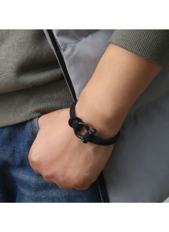 Bracelets - High quality fashion braided rope bracelet black handmade bracelets for men, fashion jewelry for men and women - Image 1